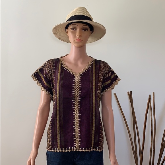 Mexican Tunic Made on a Treadle Loom. Hippie-Boho. - Picture 2 of 8